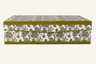 Preview: Schachtel elegant mit grünem Dekorpapier